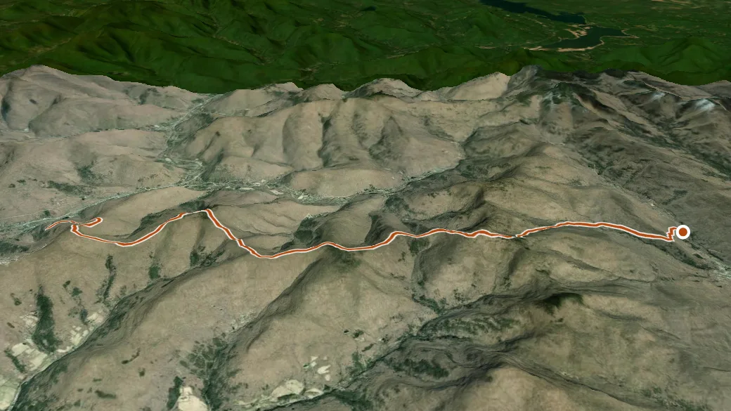 3-D terrain view of Pine Hill - West Branch Trail