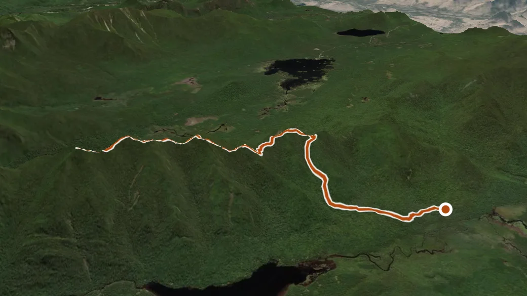 3-D terrain view of Pinnacle Ridge Trail