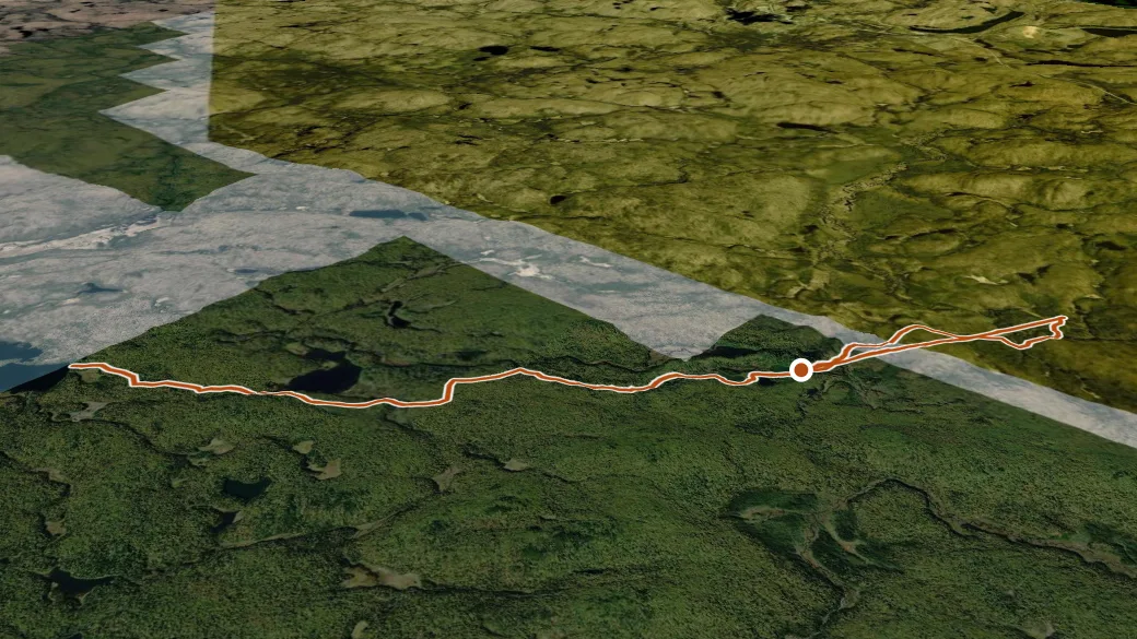 3-D terrain view of Sand Lake Trail
