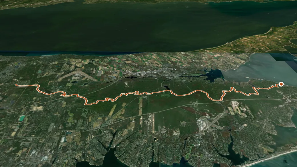 3-D terrain view of Paumanok Path