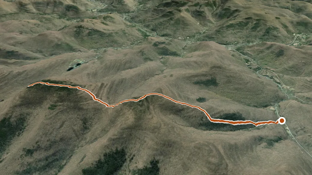 3-D terrain view of Sherrill and North Dome Herd Path