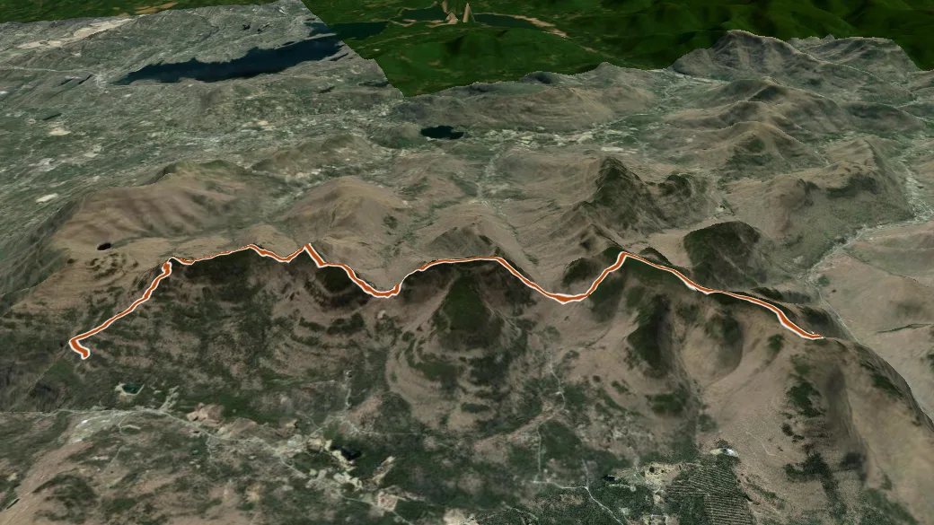 3-D terrain view of Devil's Path