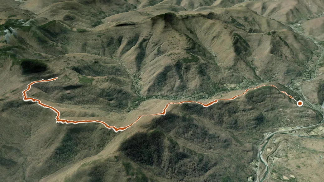 3-D terrain view of Mount Pleasant-Romer Mountain
