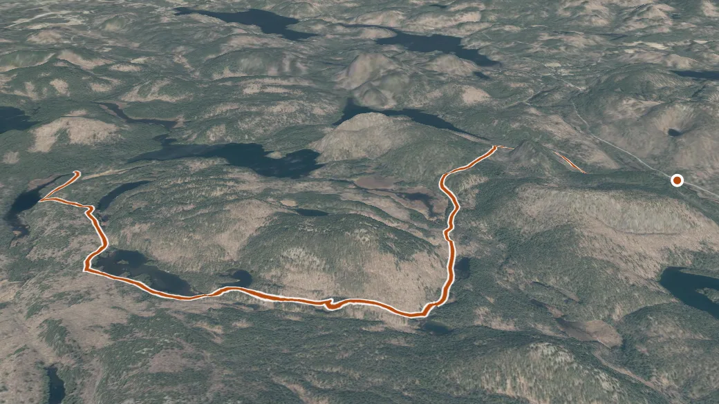 3-D terrain view of Short Swing Trail