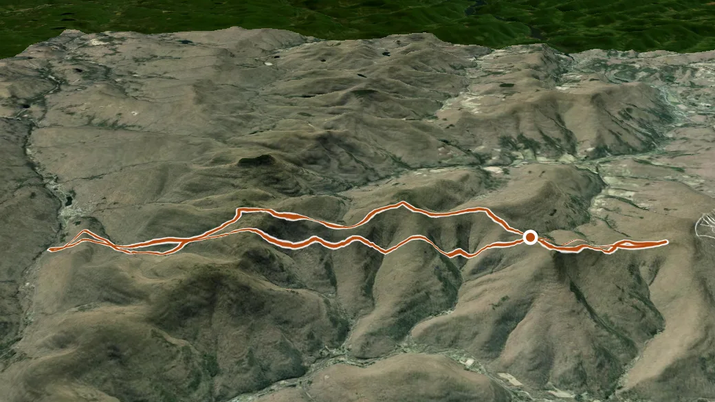 3-D terrain view of Pine Hill West Branch Trail