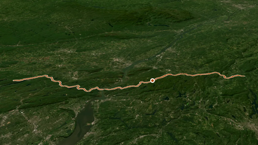 3-D terrain view of Appalachian National Scenic Trail