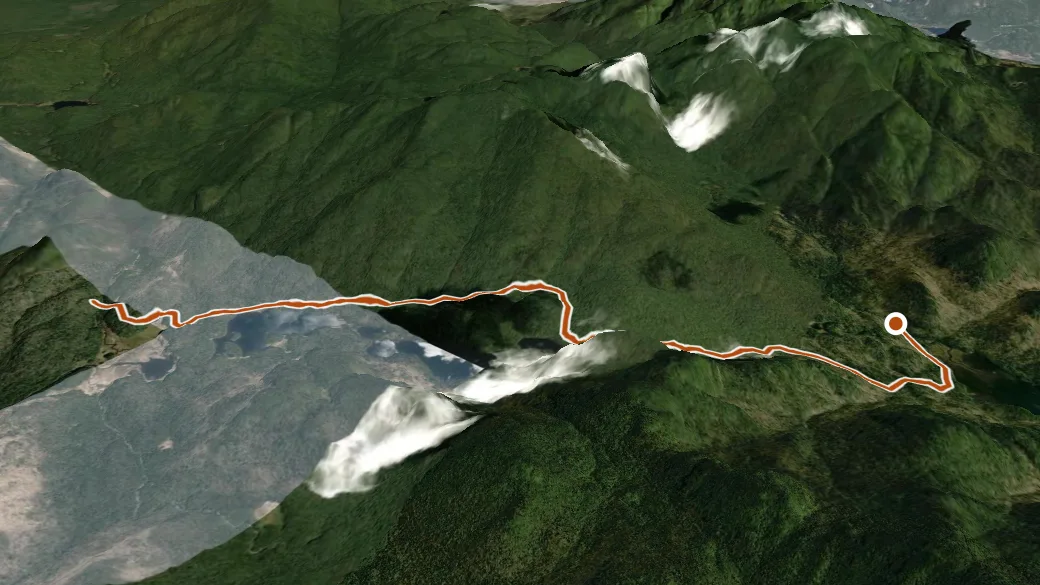3-D terrain view of Duck Hole Via Preston Ponds