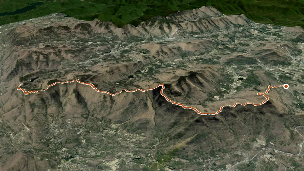 3-D terrain view of Escarpment Trail