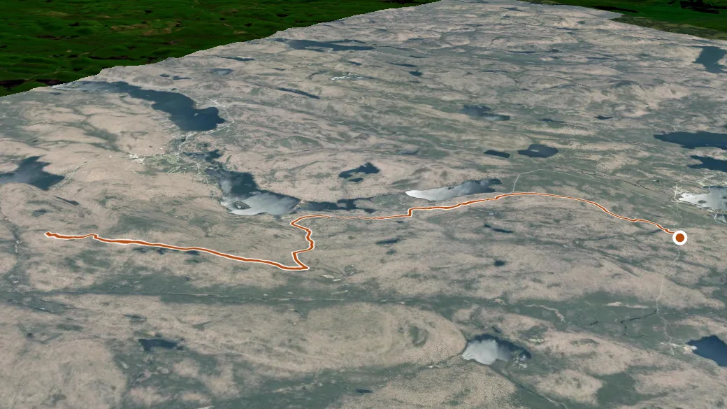 3-D terrain view of Seventh Lake Mountain Multiple-Use Trail