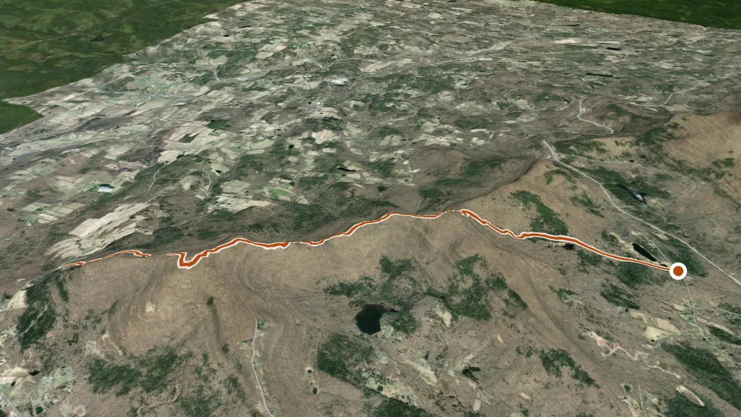 3-D terrain view of Long Path Hiking Trail