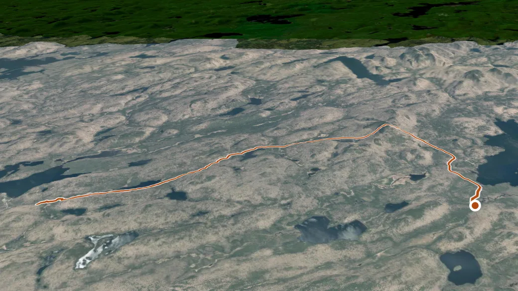 3-D terrain view of West Mountain Trail