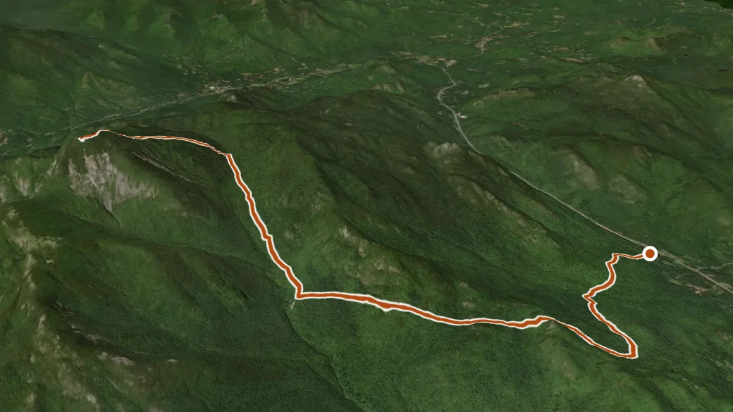 3-D terrain view of North Trail