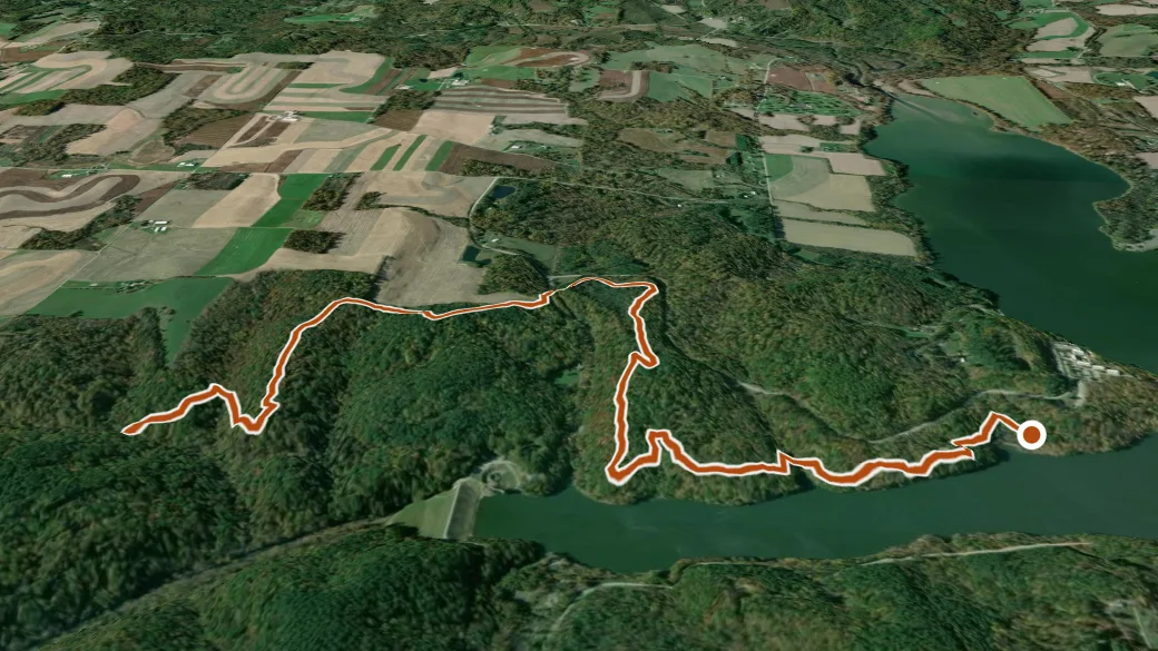 3-D terrain view of Lodge Bridle Trail