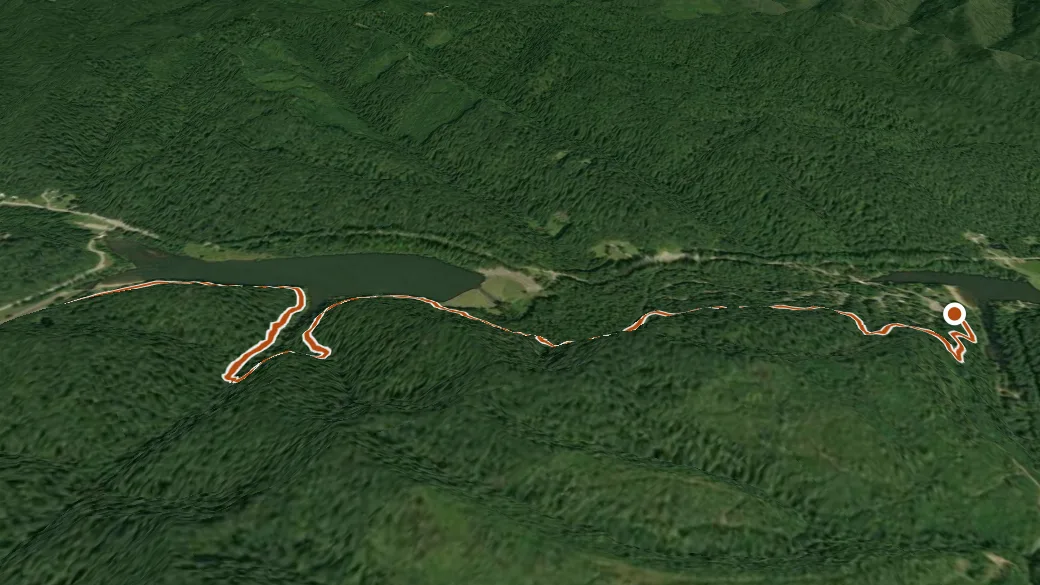 3-D terrain view of Knighton Nature Trail