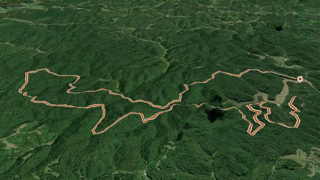 3-D terrain view of Backpack Trail