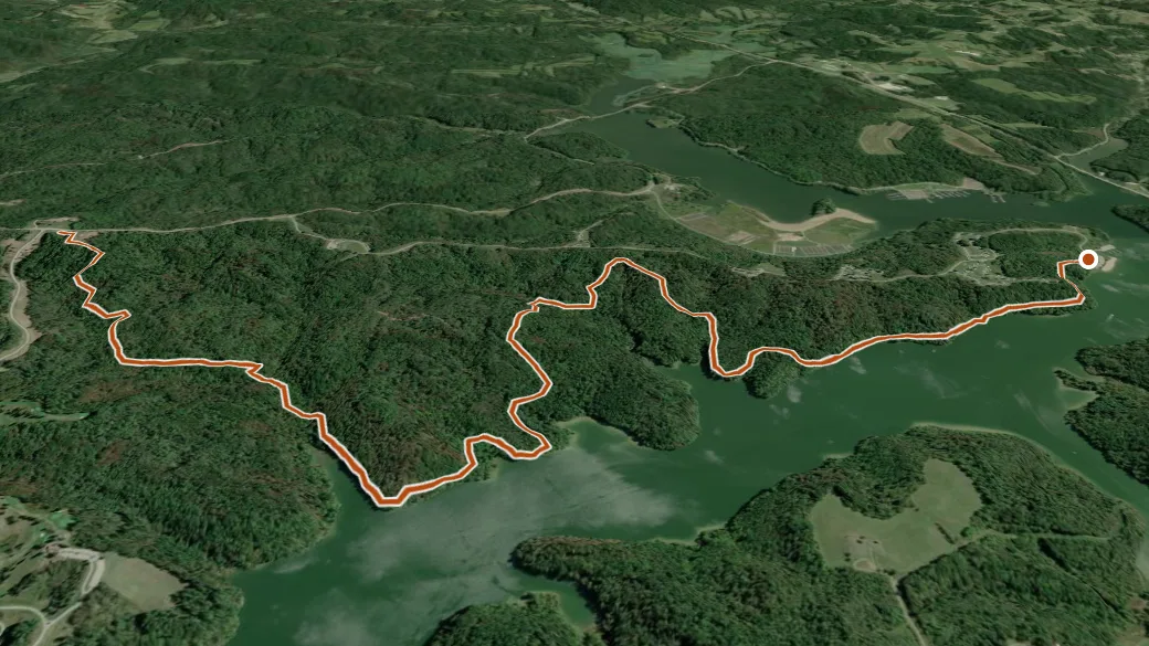 3-D terrain view of Purple Trail (Equestrian)