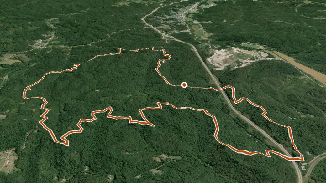 3-D terrain view of Dorr Run Loop