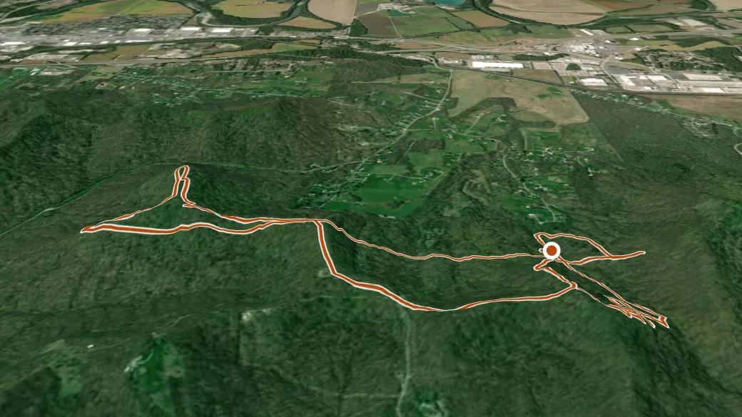 3-D terrain view of Bald Hill