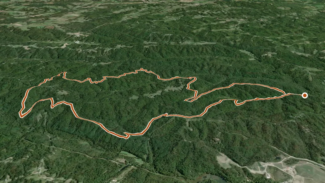 3-D terrain view of Wildcat Hollow Trail