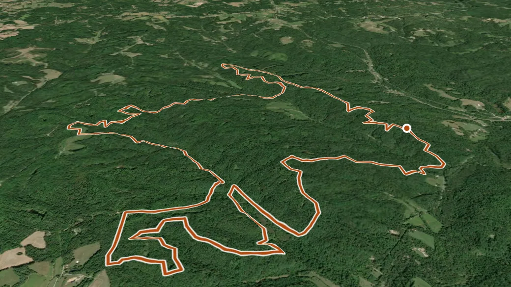 3-D terrain view of Stone Church Main Loop