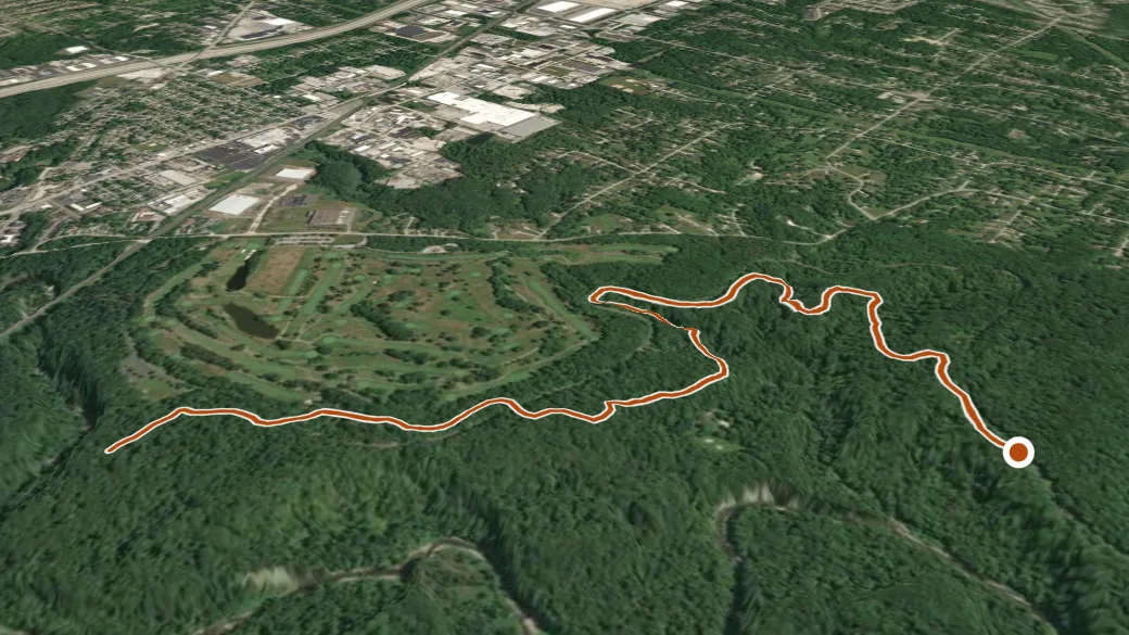 3-D terrain view of Buckeye Trail - Bridle Trail
