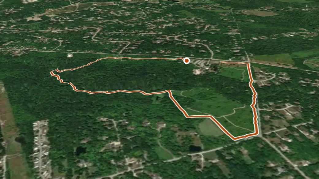 3-D terrain view of Rabbit Run Loop Trail