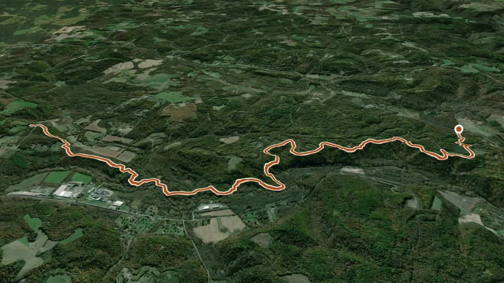 3-D terrain view of North Country Trail