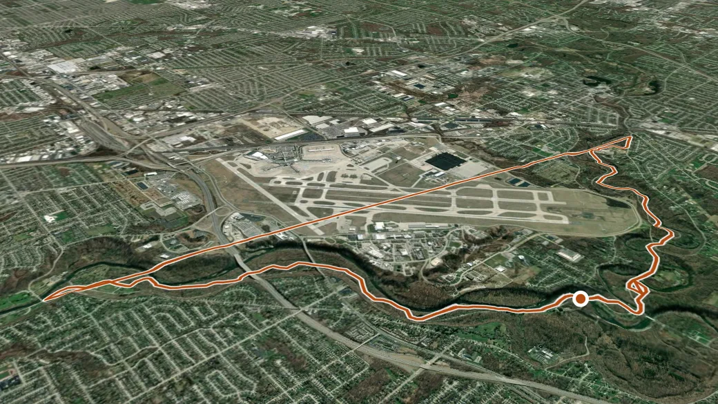 3-D terrain view of Bridle Trail RR1
