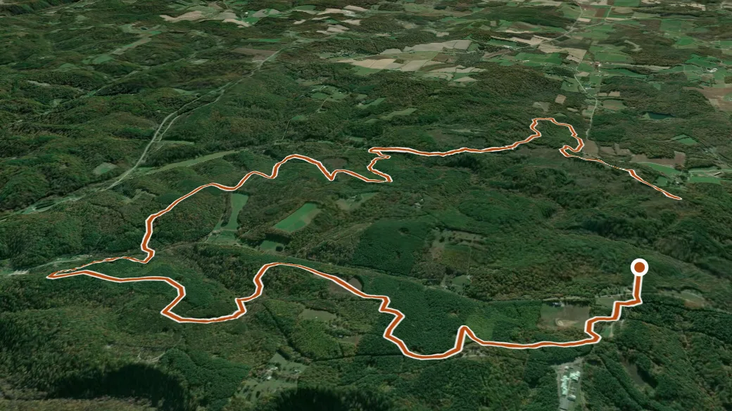 3-D terrain view of Blue Trail
