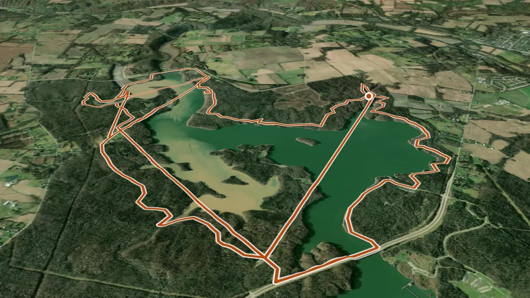 3-D terrain view of Perimeter Trail