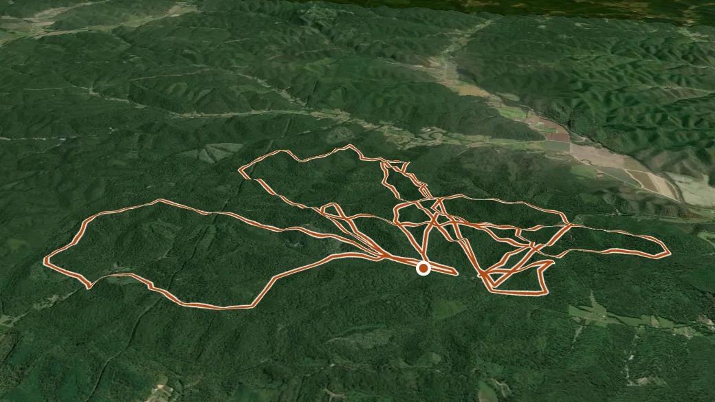 3-D terrain view of Tar Hollow Bridle System