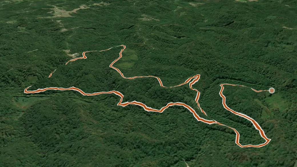 3-D terrain view of Dark Blue Trail