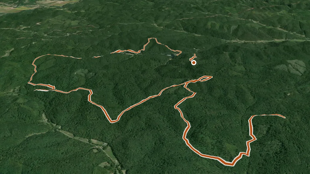 3-D terrain view of Logan Trail