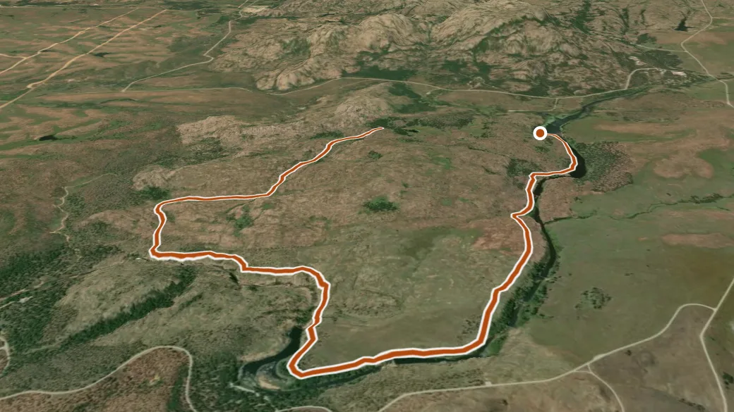3-D terrain view of Bison Trail