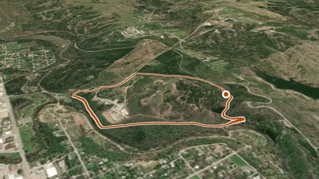 3-D terrain view of Bison Pasture Trail