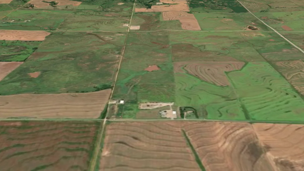 3-D terrain view of Cr 850