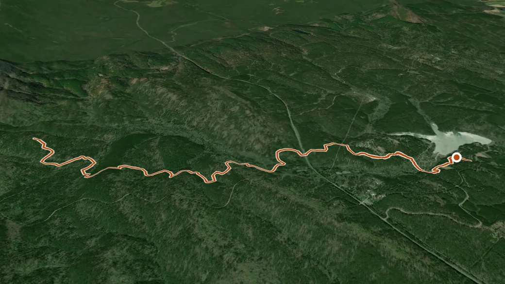 3-D terrain view of Horsethief Springs Trail