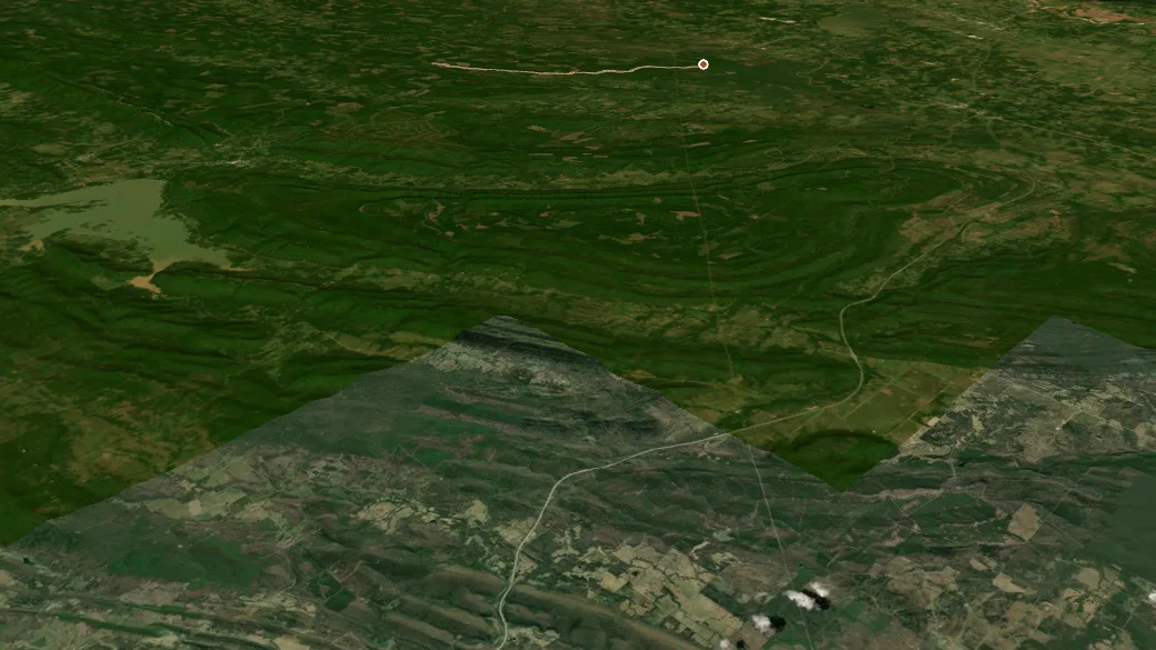 3-D terrain view of Rattan Trail