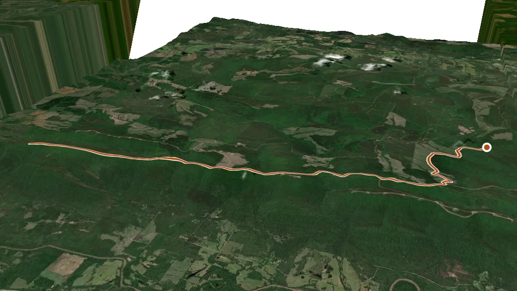 3-D terrain view of K Trail