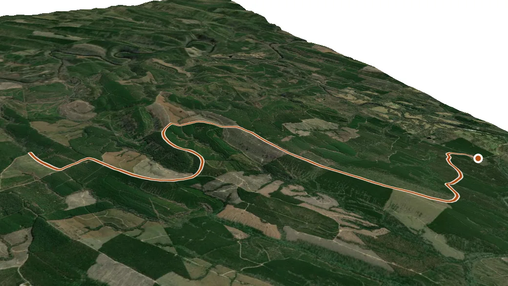 3-D terrain view of Cloudy Nashoba Trail