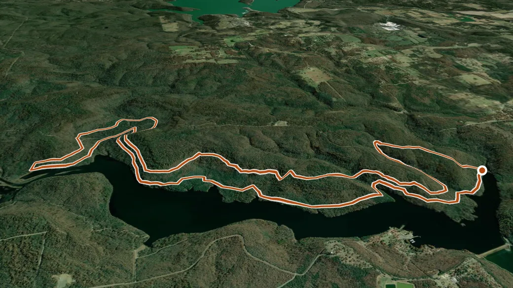 3-D terrain view of Greenleaf Trail