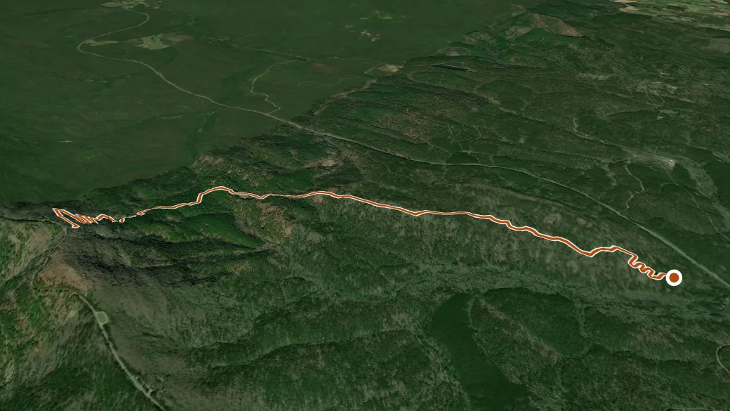 3-D terrain view of Horsethief - Goldville Divide