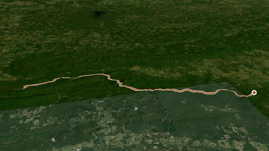 3-D terrain view of Ouachita National Recreation Trail