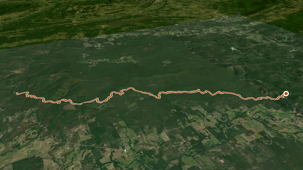 3-D terrain view of Choctaw Nation Trail