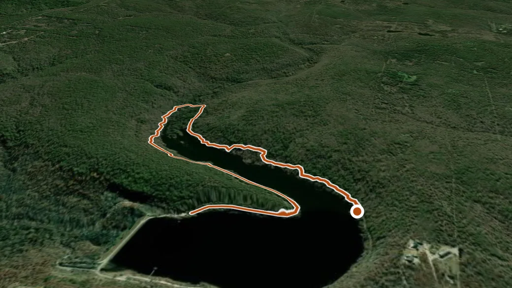 3-D terrain view of Bixhoma Lake Trail