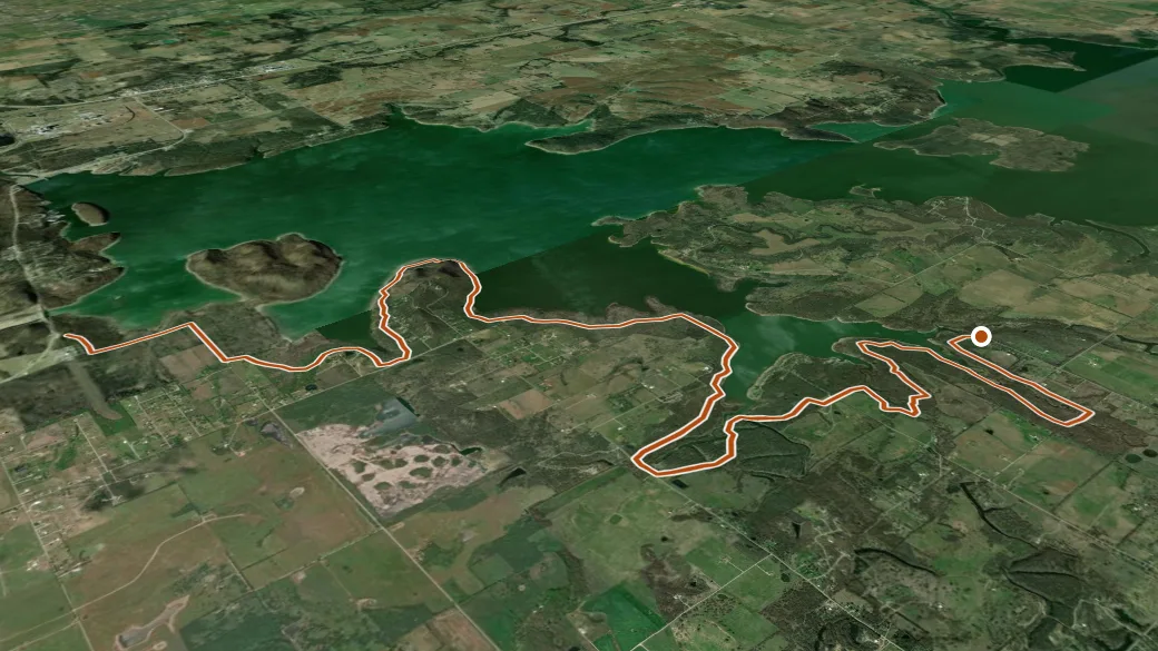 3-D terrain view of Will Rogers Country Centennial Trail