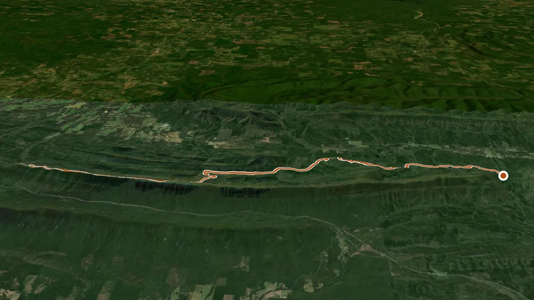 3-D terrain view of Ouachita Trail