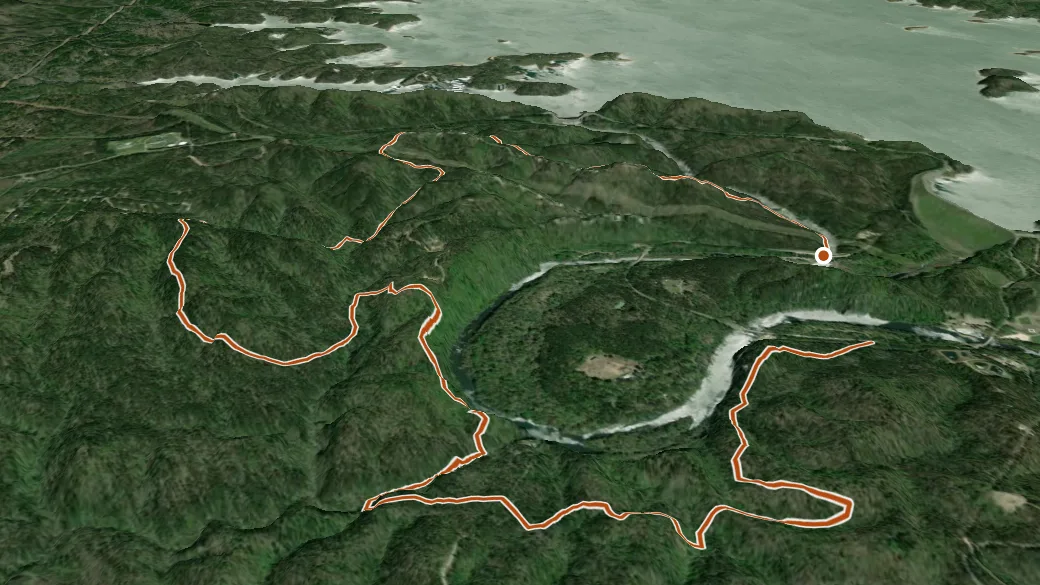 3-D terrain view of Skyline Trail