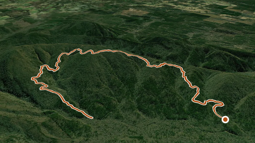 3-D terrain view of Beech Cr - Walnut Mountain