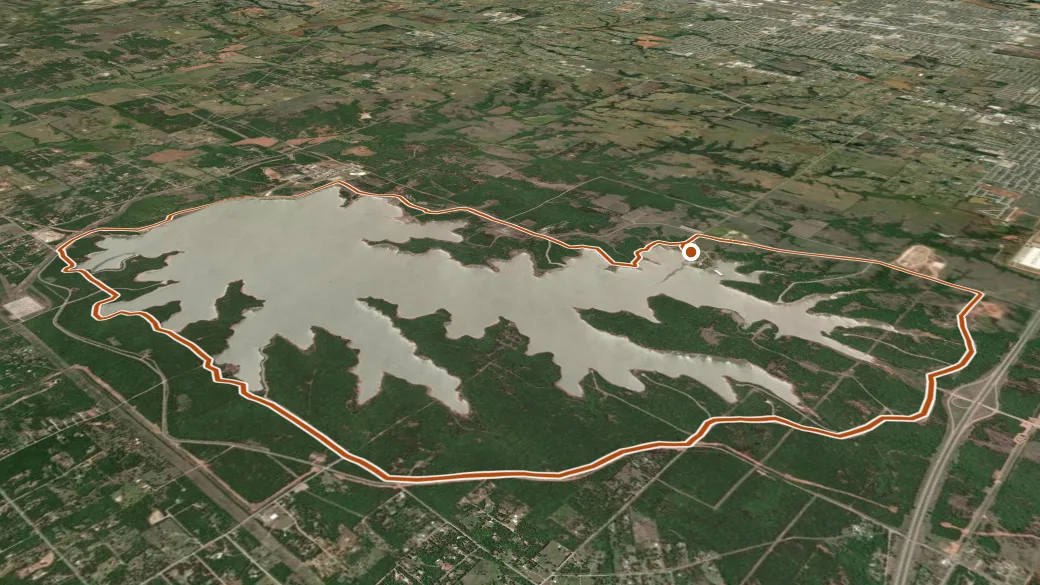 3-D terrain view of Lake Draper Trail